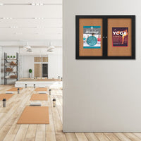 96x24 Enclosed Indoor Bulletin Boards with Radius Edge (2 DOORS)