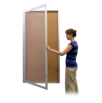 Extra Large 48 x 96 Indoor Enclosed Bulletin Board SwingCase | XL Single Door Metal SwingCase Cabinet