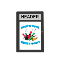 Indoor Dry Erase Marker Board SwingCases with Header | Melamine White Board Surface | Locking Display Cases