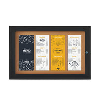 SwingCase Indoor Enclosed Menu Display Cases with LED Lighting + Lockable Metal Cabinet in 12 Sizes