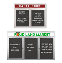Outdoor Enclosed Letter Boards with Header and Radius Edges | Multiple Doors | 2 and 3 Door in 35+ Sizes