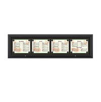 Outdoor Enclosed Magnetic Restaurant Menu Display Case | 14" x 11" Landscape | Holds Four Landscape Menus ACROSS