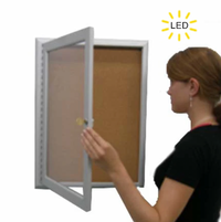 Outdoor Enclosed Menu Cases with Radius Edge Cabinet Corners and LED Lighted Metal Display Cases in 12 Sizes + Custom Sizes