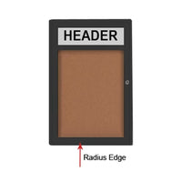 SwingCase Extra Large Outdoor Poster Display Cases with Radius Edges + Personalized Message Header | 15+ Metal Cabinet Sizes