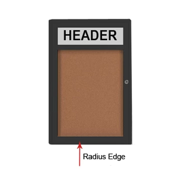 SwingCase Extra Large Outdoor Poster Display Cases with Radius Edges + Personalized Message Header | 15+ Metal Cabinet Sizes