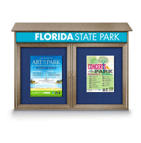 48" x 36" 2-Door Cork Board Message Center with Header (Image Not to Scale)