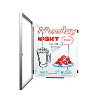 SwingFrame Classic Dry Erase White Marker Board | Indoor Enclosed, Swing Open White Board Display Frames