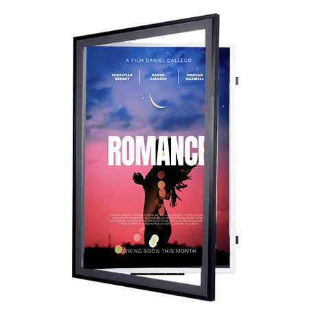 27x40 Movie Poster Frame | Metal Framed, Swing Open Poster Display SwingFrame in 5 Metal Finishes