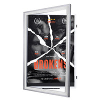 XL 36x48 Movie Poster Frame | Quick Change, Swing Open, SwingFrame with Matboard + 5 Metal Finishes