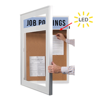 Designer 36 x 36 Metal Bulletin Board SwingFrames with Header & Lights