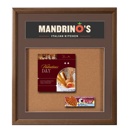 24 x 24 Wood Framed Designer Bulletin Board SwingFrame with Header