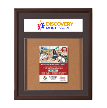 Designer Wood Bulletin Board 24 x 24 SwingFrames with Header & Lights