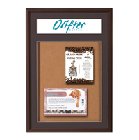 Designer Wood Bulletin Board 24 x 36 SwingFrames with Header & Lights