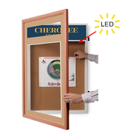 Designer Wood Bulletin Board 24 x 24 SwingFrames with Header & Lights