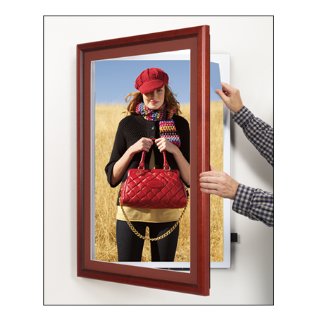 Wood 353 Poster Display SwingFrames 8.5x11 with Matboard