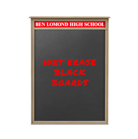 40" x 60" Outdoor Message Center - Magnetic White Dry Erase Board with Header
