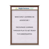 38" x 54" Outdoor Message Center Letter Board with Header (Single Door)