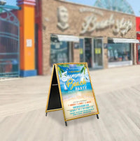 A-Frame 48x48 Sign Holder | Wood Snap Frame with 1 1/4" Wide Profile in 3 Finishes: Cherry, Oak, and Maple