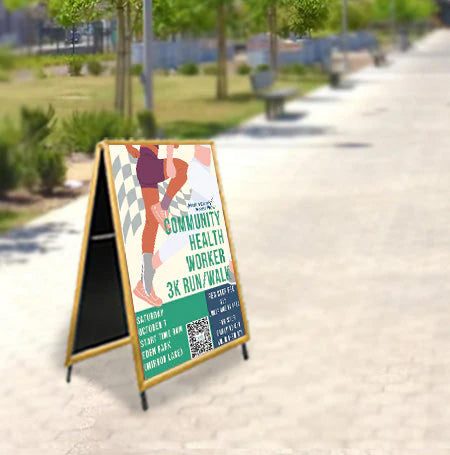 A-Frame 24x24 Sign Holder | WOOD Snap Frame 1 1/4" Wide