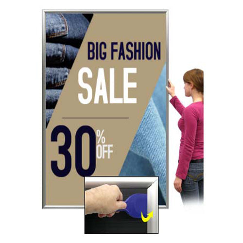 SwingSnap Extra Large Front Loading Poster Snap Frames in 25 Sizes | Tight Security-Style Frame with Pallet Tool