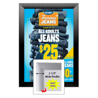 SwingSnap Poster Snap Frame 36x48 with Bold  2 1/2" Wide Edge, Metal Snap Open Frame - Quick Change