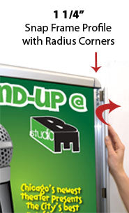 SwingSnaps Poster Snap Frames 8.5x14 (with Radius Corners)