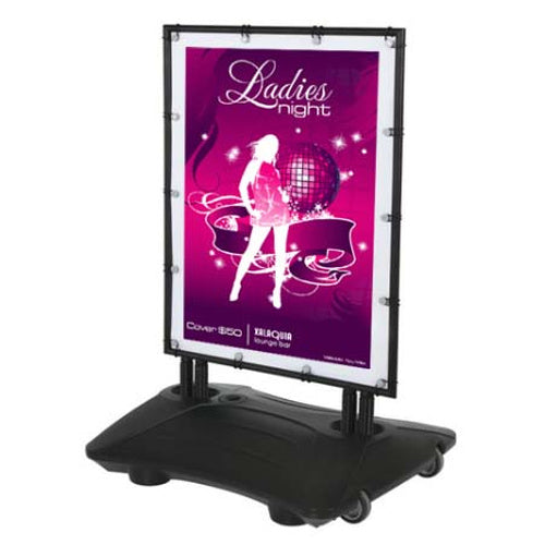 STREET-MASTER™ Pavement Sidewalk Sign with Fillable Water Base (for 24” x 36” Banners)