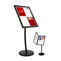 Magnetic Menu Stand Floor Sign Holder with Tilted and Rotating Frame | Display Four  8.5” x 11” Menus, Posters or Signs