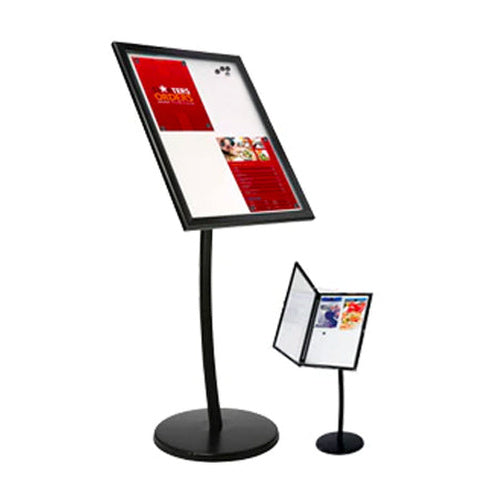 Magnetic Menu Stand Floor Sign Holder with Tilted and Rotating Frame | Display Four  8.5” x 11” Menus, Posters or Signs