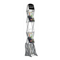 Portable Magazine Brochure Stand with Header Panel for Literature: Pamphlets, Booklets, Newspapers, Flyers + More