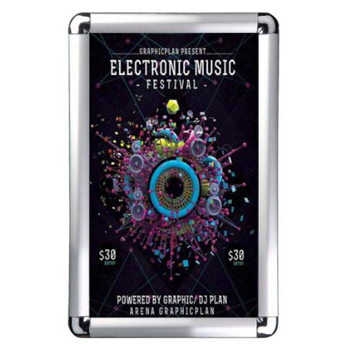 11x17 Wall Snap Frame Poster Sign Holder 1" Rounded Corner | Silver Frame Finish