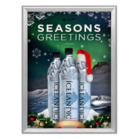 18x24 Safety Edge Corners Snap Frame Poster Sign Frames 1 1/4" Wide | Silver Frame with Rounded Mitered Corners