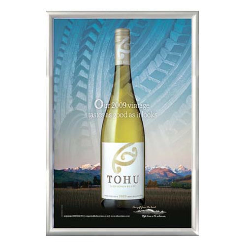 Window Display 20x30 Snap Frame Poster Sign Holder | Two-Sided Silver Metal Frame Finish