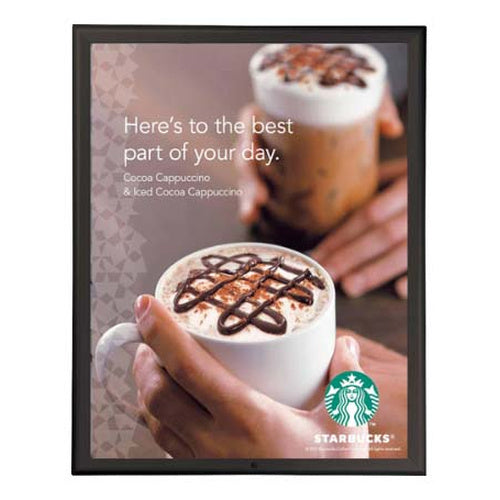 Modern Locking, Wall 22x28 Black Snap Frame Poster Sign Holder | Quick Change Metal Picture Frame