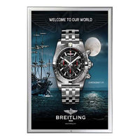 Modern Locking, Wall 24x36 Snap Frame Poster Sign Holder | Silver Metal Picture Frame Finish