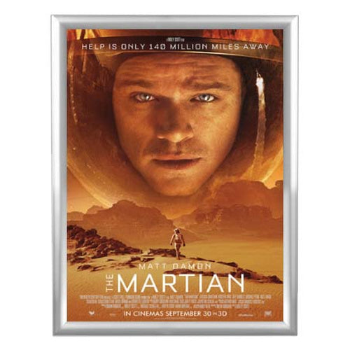 27 x 40 Snap Frame Poster Sign Frame, Fast Change | 1.77" Wide Silver Metal Frame - Quick Ship