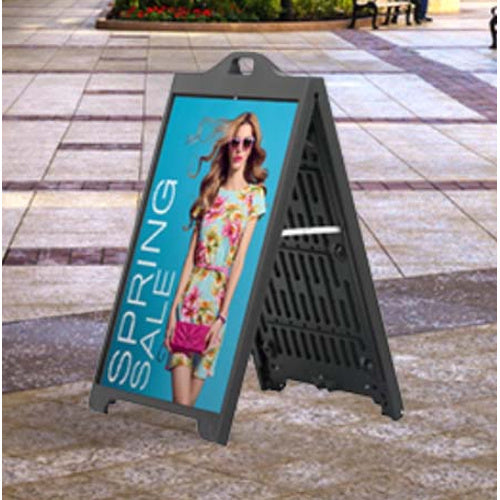 The Boss 24x36 A-Frame Plastic Sign Boards for Self-Adhesive Vinyl Graphics - BLACK