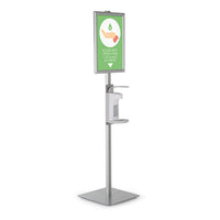 Hand Sanitizer Floor Stand 11 x 17 Snap Frame Sign Holder, 16.9oz Dispenser
