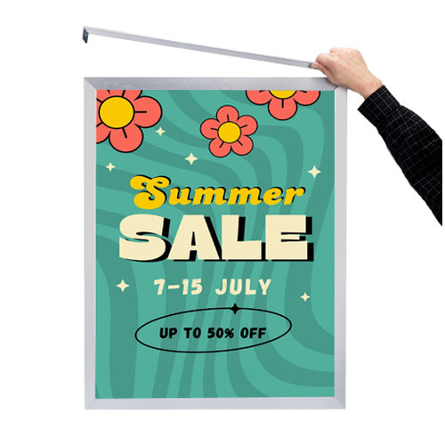 12x24 Frame Euro-Style Top or Side Load Poster Frame, Metal  Sign Holder with Slide-in Design