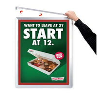 Designer Euro-Style Slide-in Picture Frame for Poster 24 x 36 + 1" Wide Matboard Border in Various Colors Quick Change Frame