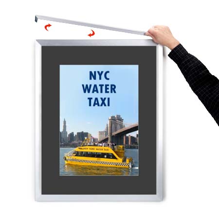 Designer Euro Style Slide In Picture Frame for Posters 22x28 + 4" Wide Matboard