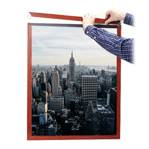 Slide In 16x24 Wood Frame Top Load, Side Load Poster Frame Sign Holder