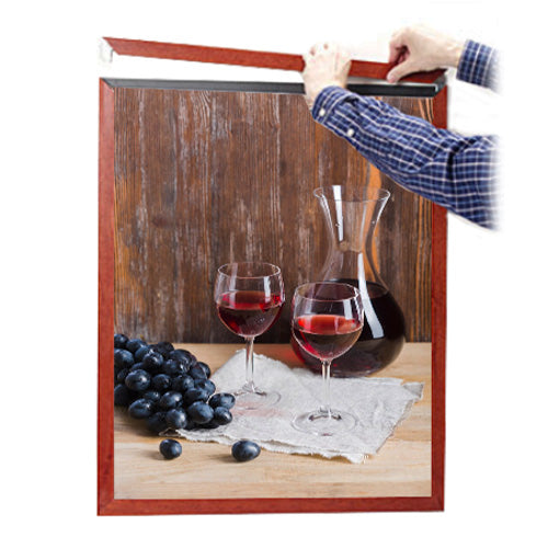 Top or Side Load Wood Poster Frame & Sign Holder | Quick Slide-In Frame 30+ Sizes and Custom