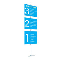 Slide-In Poster Display Floorstand | Sign Holder 96-Inches Tall with 3 Poster Board Sections + Travel Base
