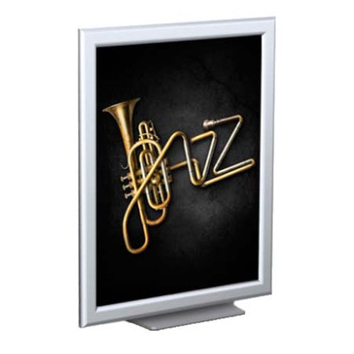 Steel Mount Light Weight Countertop Aluminum Sign Holder for 8 1/2 x 11 Graphic Board