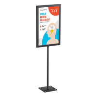 8 1/2 x 11 Lightweight Countertop Pedestal Display with Fixed Height Steel Stand | 2-Sided Slide-in Frame