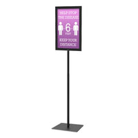 Value Line 11x14 Pedestal Sign Holder on Steel Square Base | with Top Slide-in Frame Design