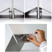 Triangle Clamp for Rigid Posters 31.5" Wide, Black Aluminum Base, Table Top, Counter Stand or Floor Sign