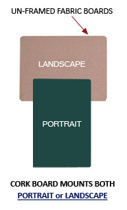 Unframed 12" x 12" Fabric Cork Bulletin Boards (Open Face)