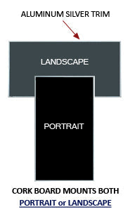 Vinyl over Cork Bulletin Board 11x17 (Open Face with Silver Trim)